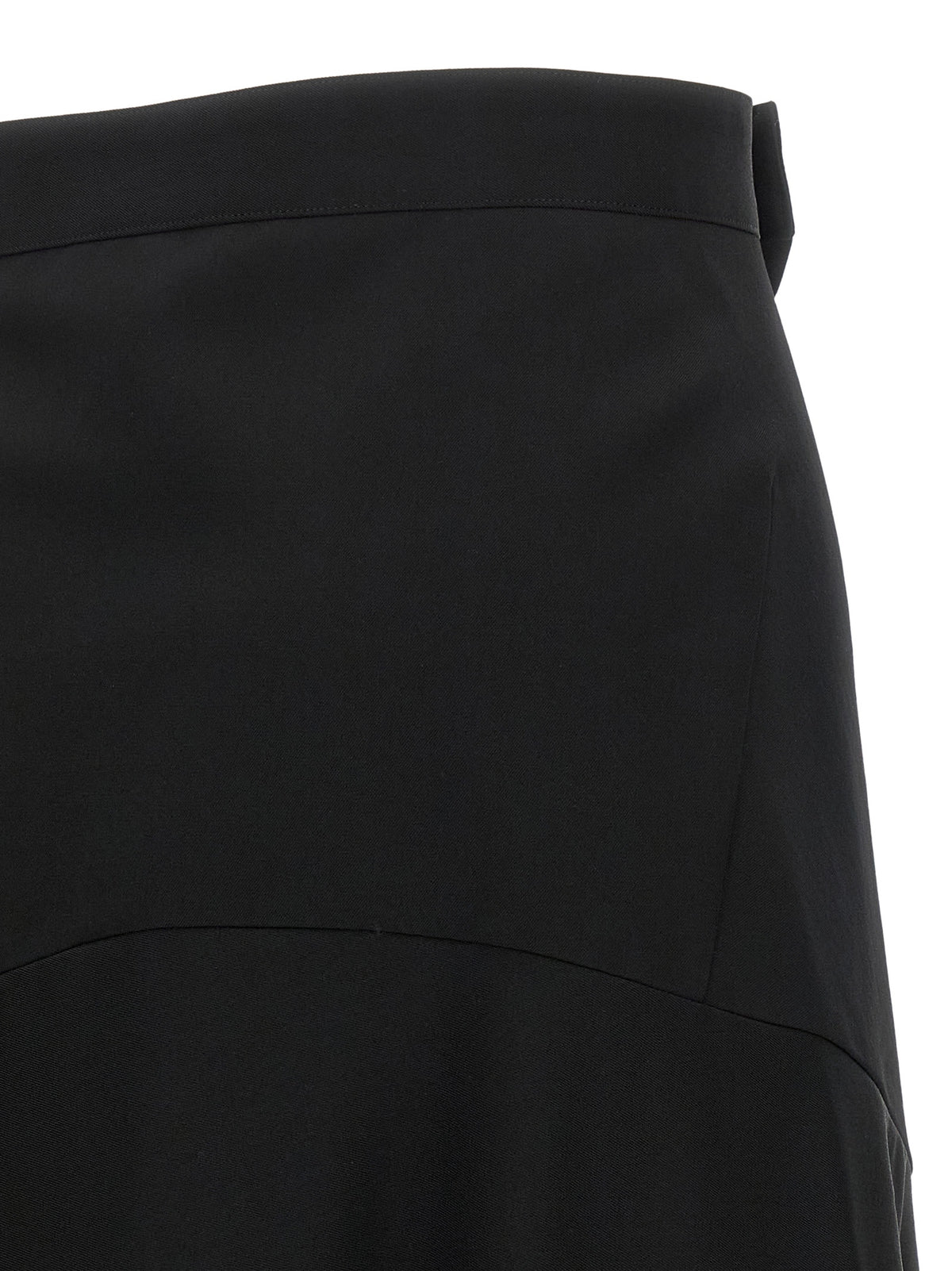 Black Wool Flared Pants