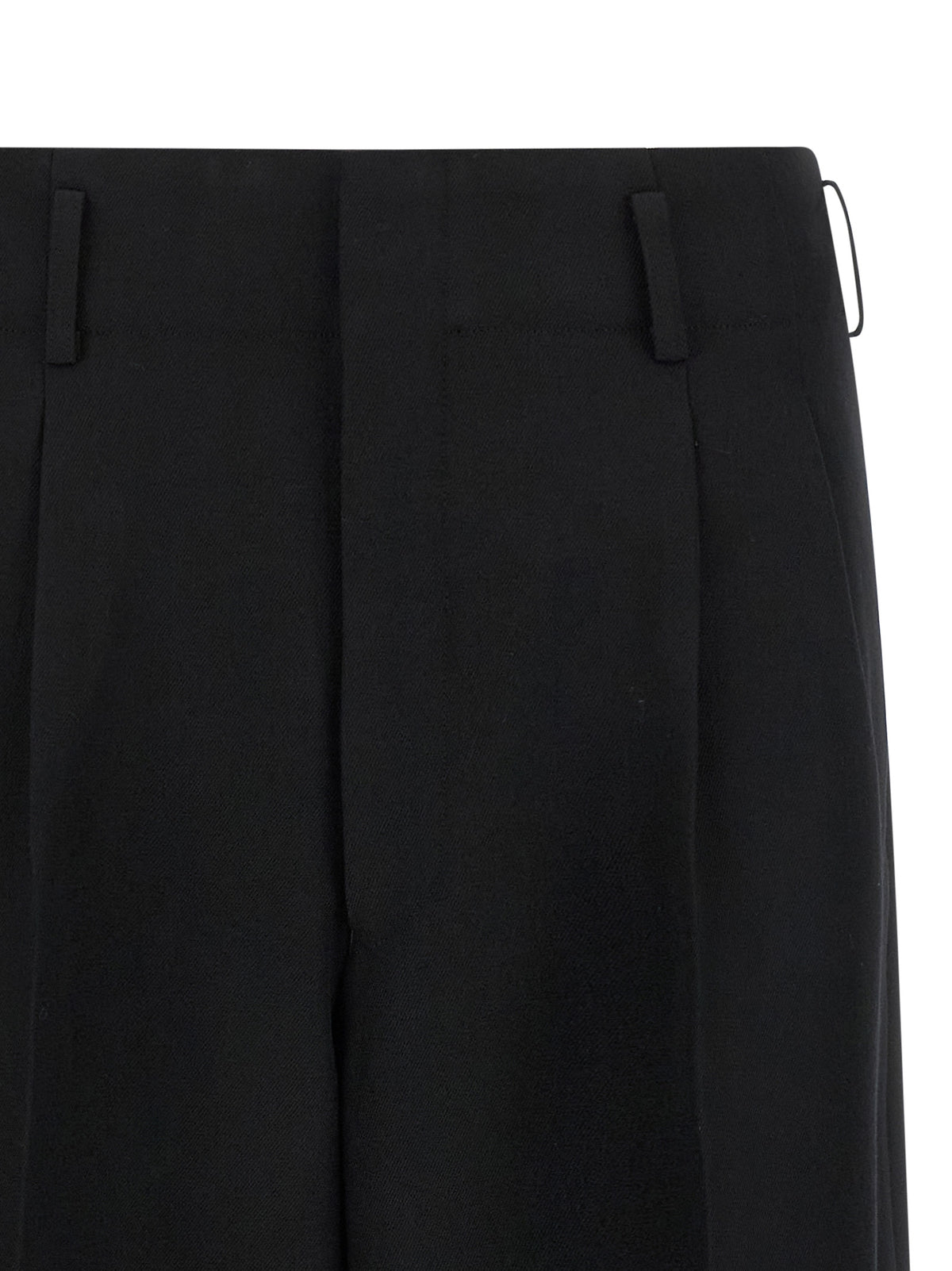 Black Wool Cropped Pants