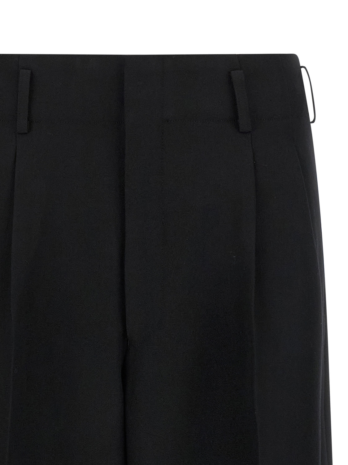 Black Wool Cropped Pants