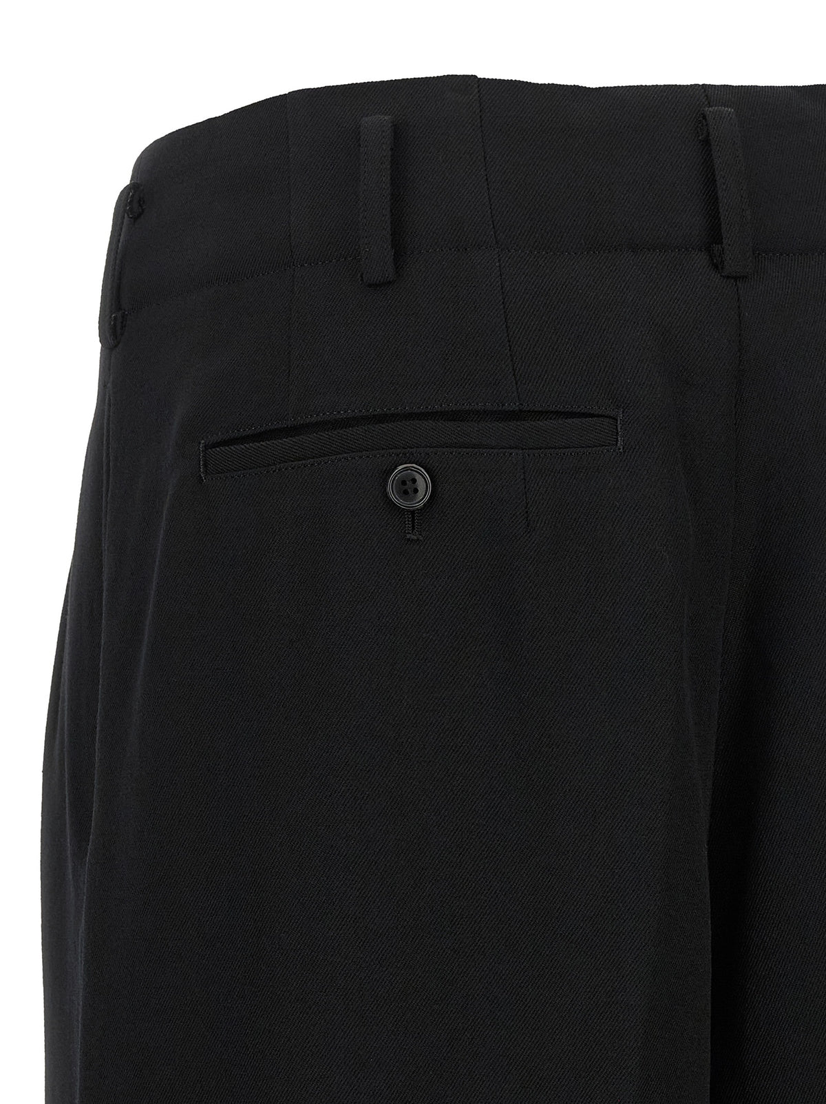 Black Wool Cropped Pants