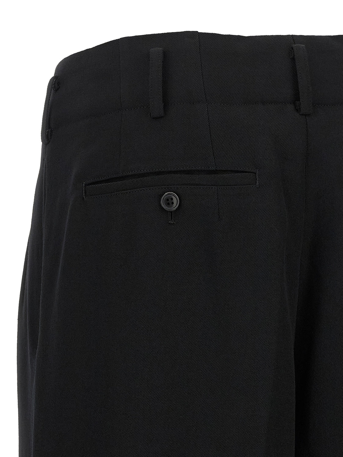 Black Wool Cropped Pants