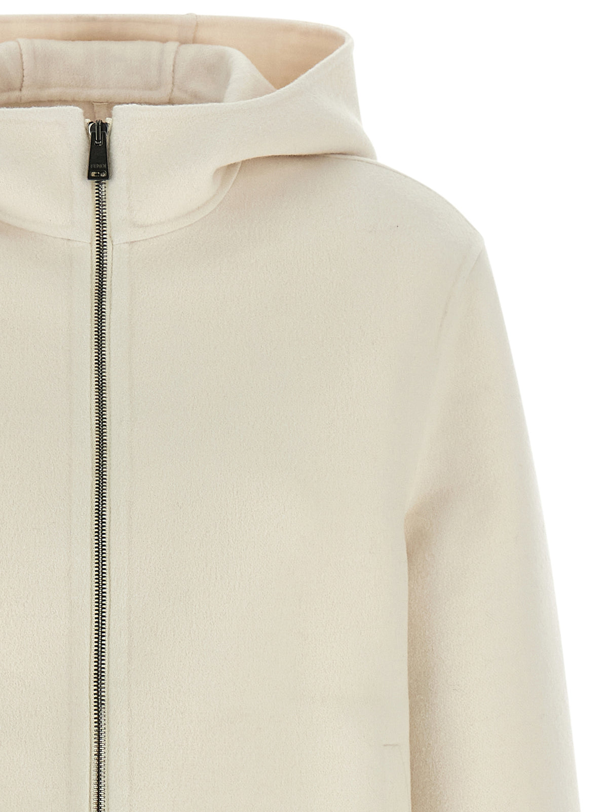 White Virgin Wool Full-Length Jacket