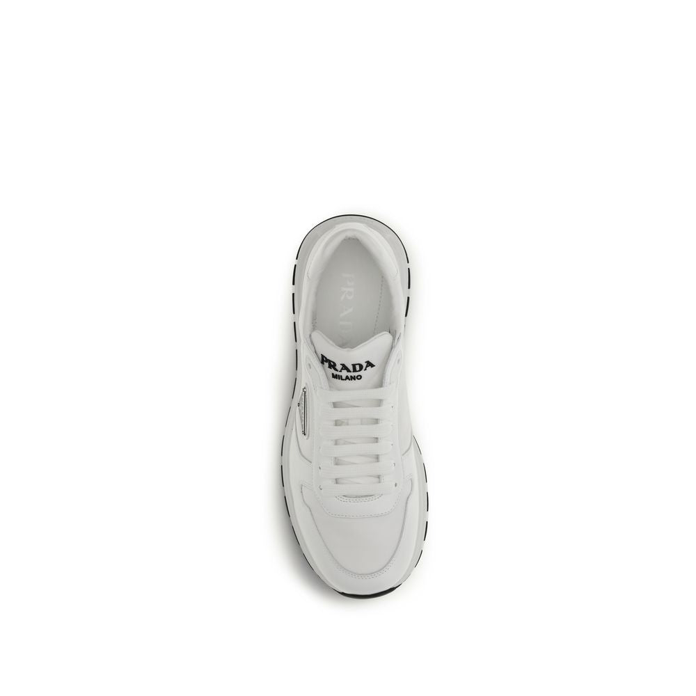 White Recycled Polyamide Athletic Sneakers