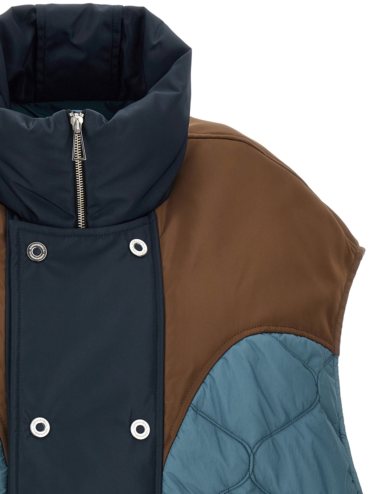 Blue Polyamide Sleeveless Jacket