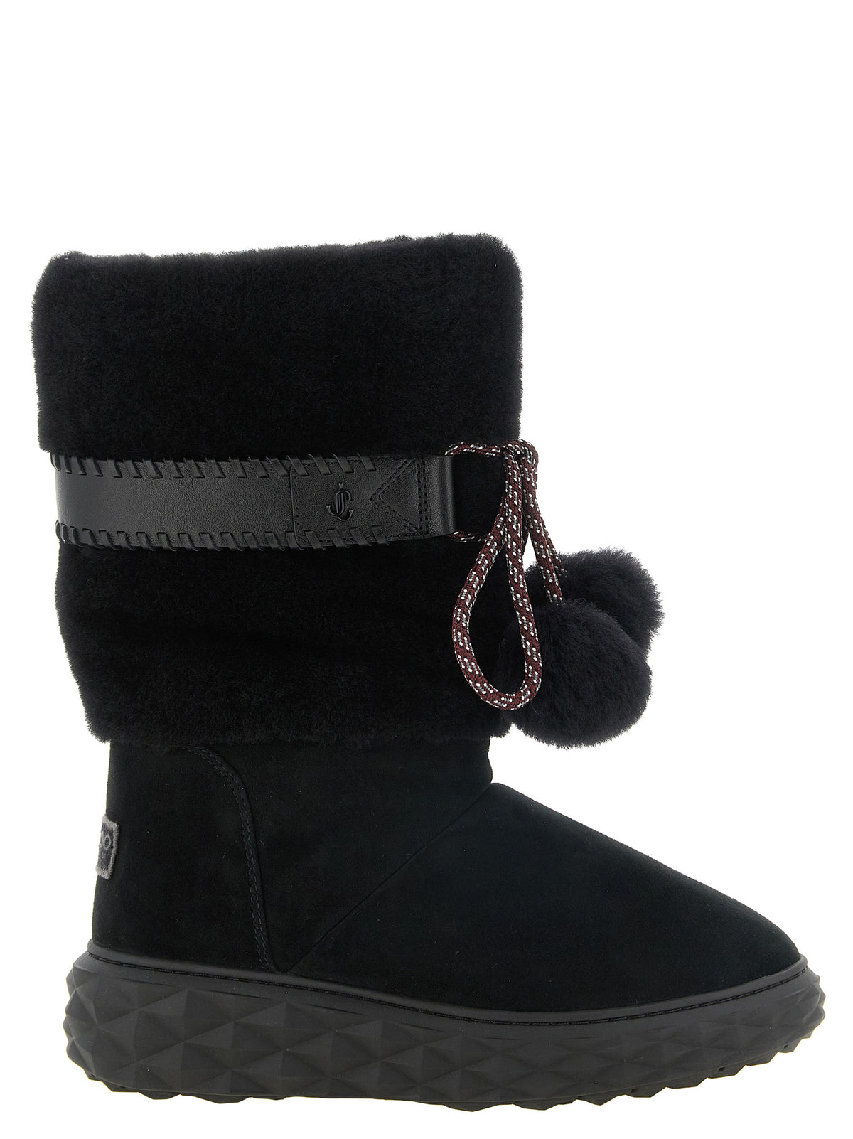 Black Lamb Leather Flat Boots