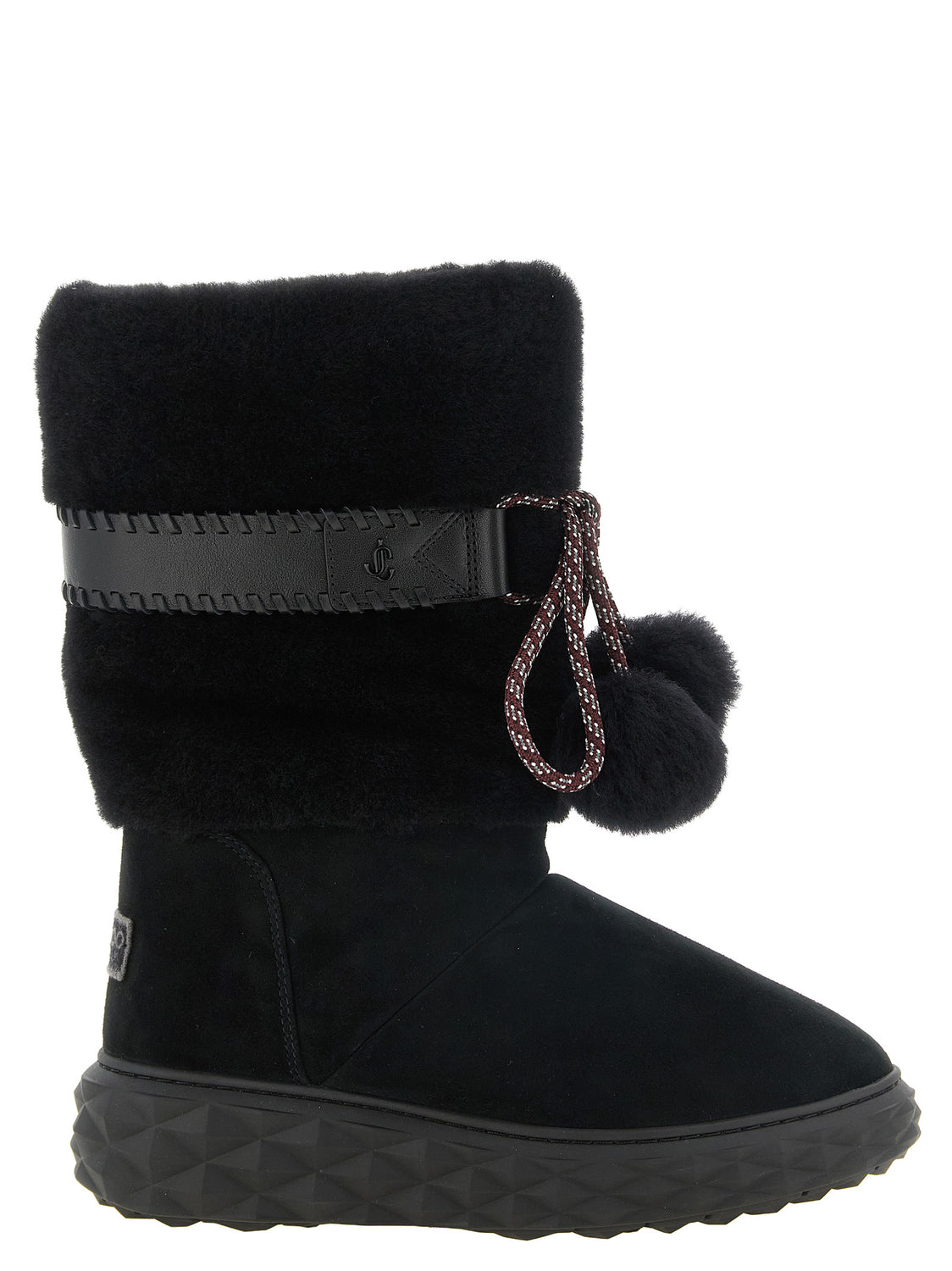 Black Lamb Leather Flat Boots