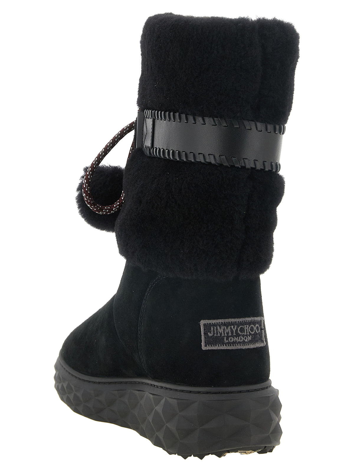 Black Lamb Leather Flat Boots