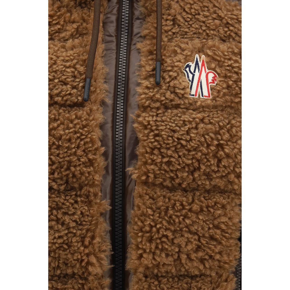Brown Polyamide Sleeveless Jacket