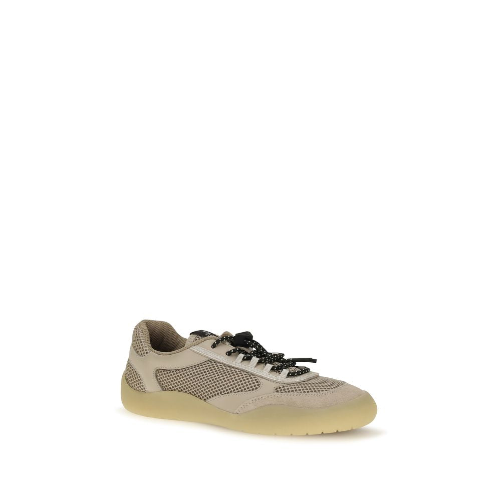 Beige Calf Leather Bos Taurus Athletic Sneakers