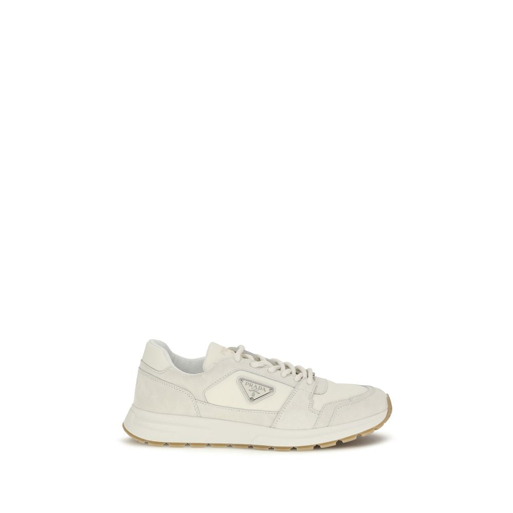 Beige Calf Leather Bos Taurus Athletic Sneakers