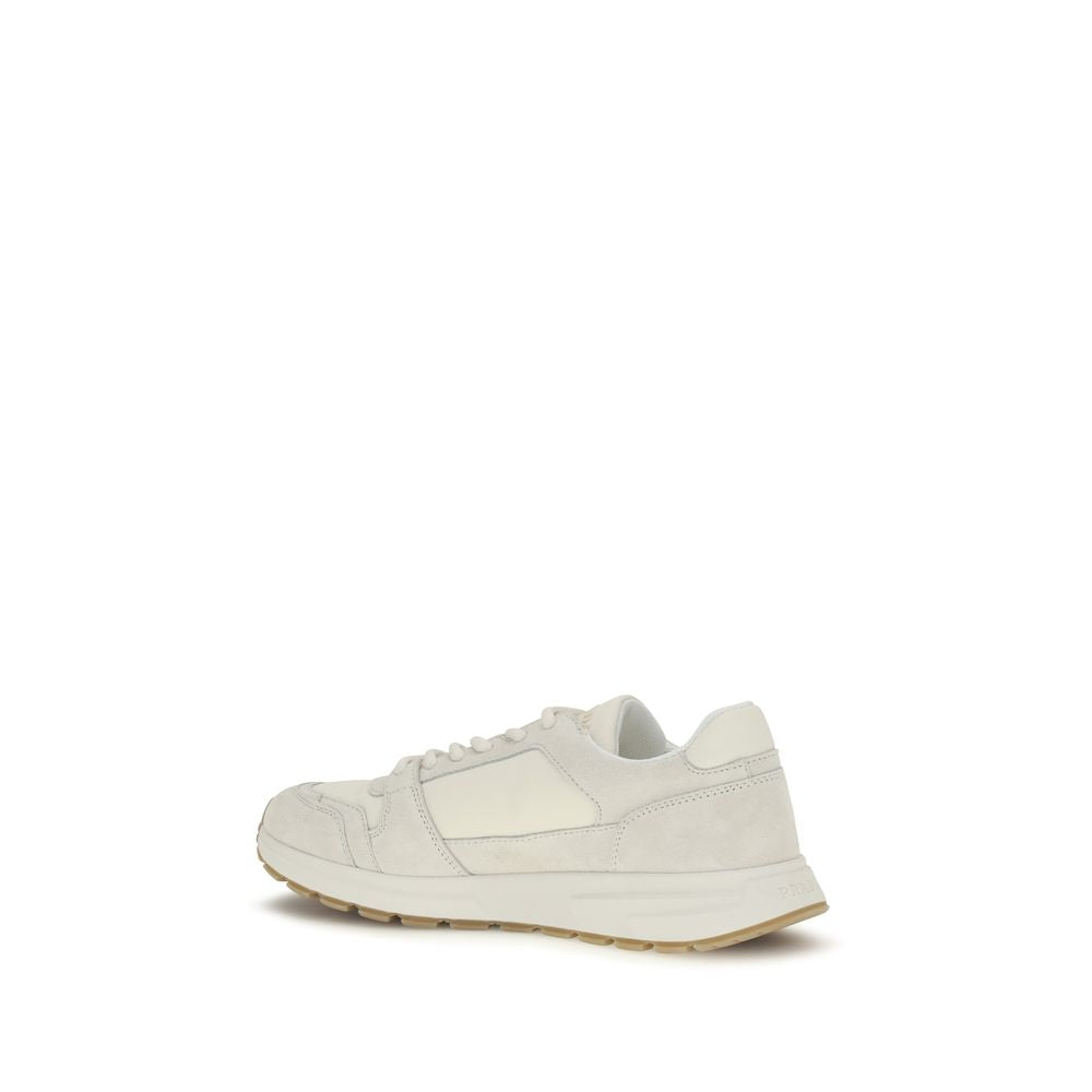 Beige Calf Leather Bos Taurus Athletic Sneakers