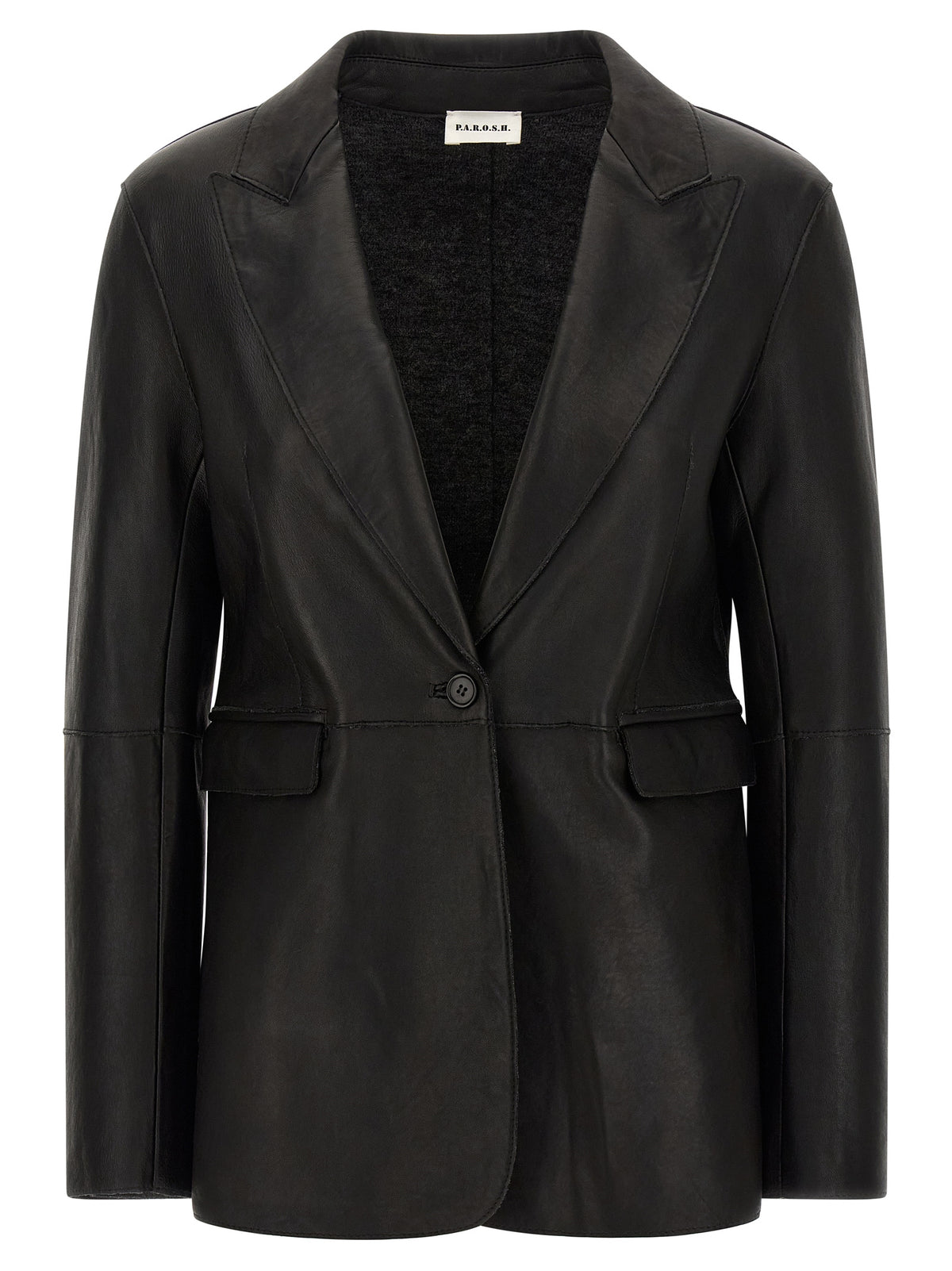 Black Lamb Leather Blazer