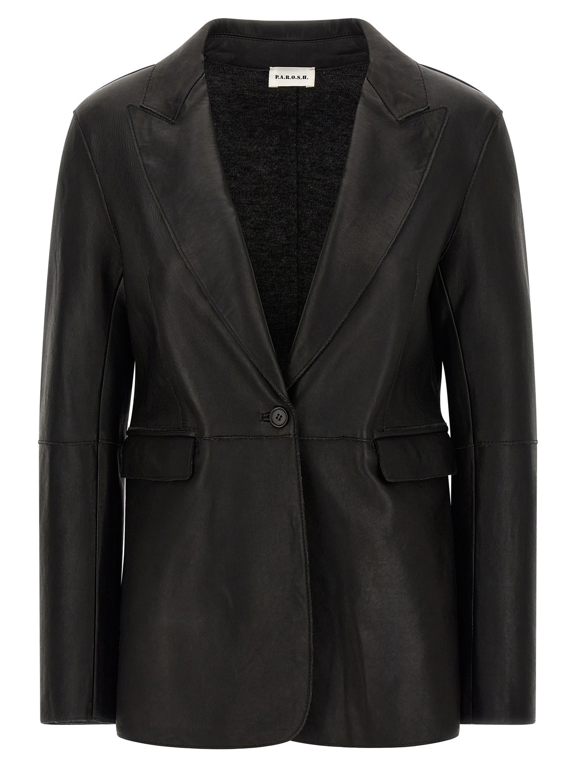 Black Lamb Leather Blazer
