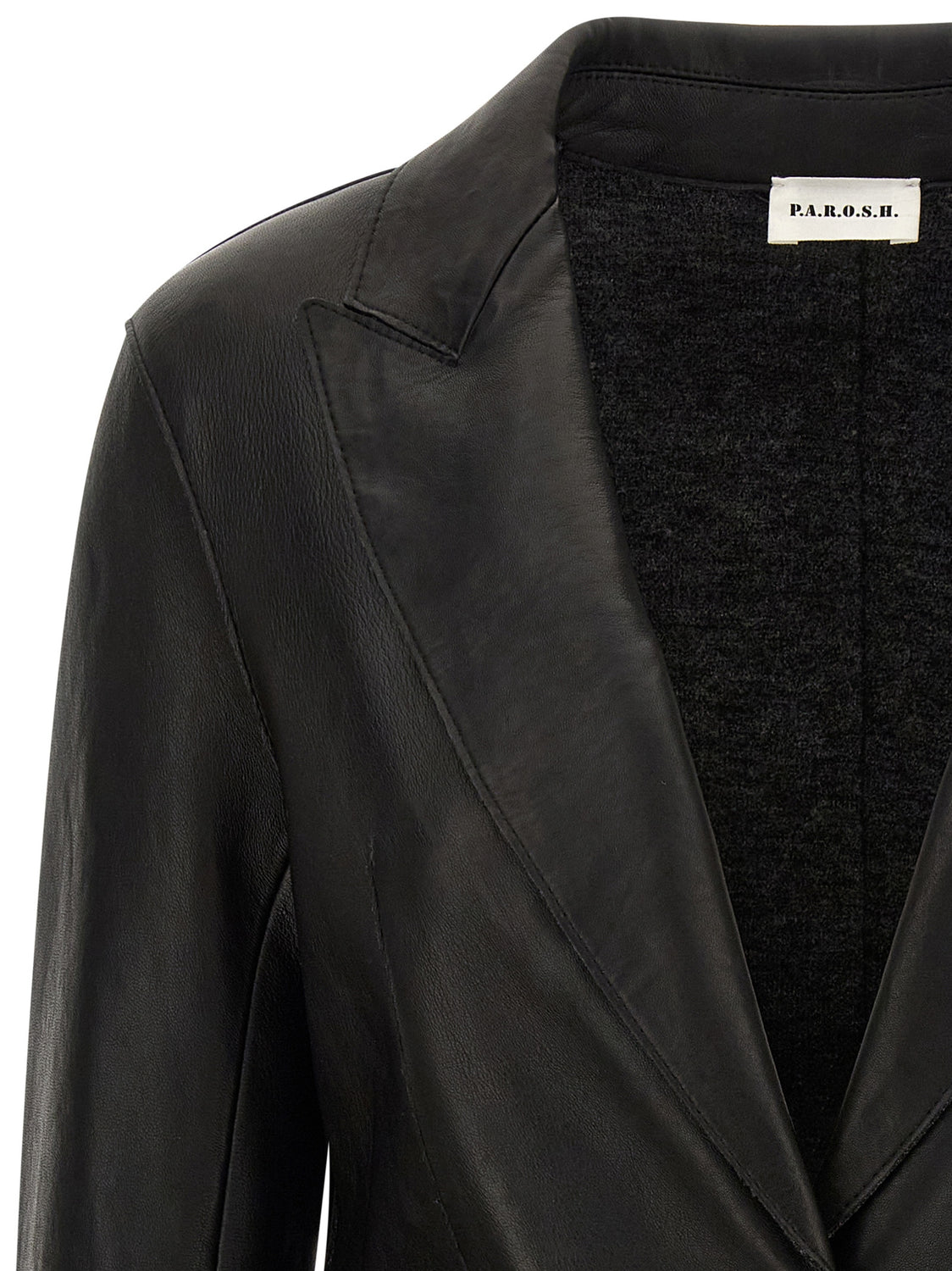 Black Lamb Leather Blazer