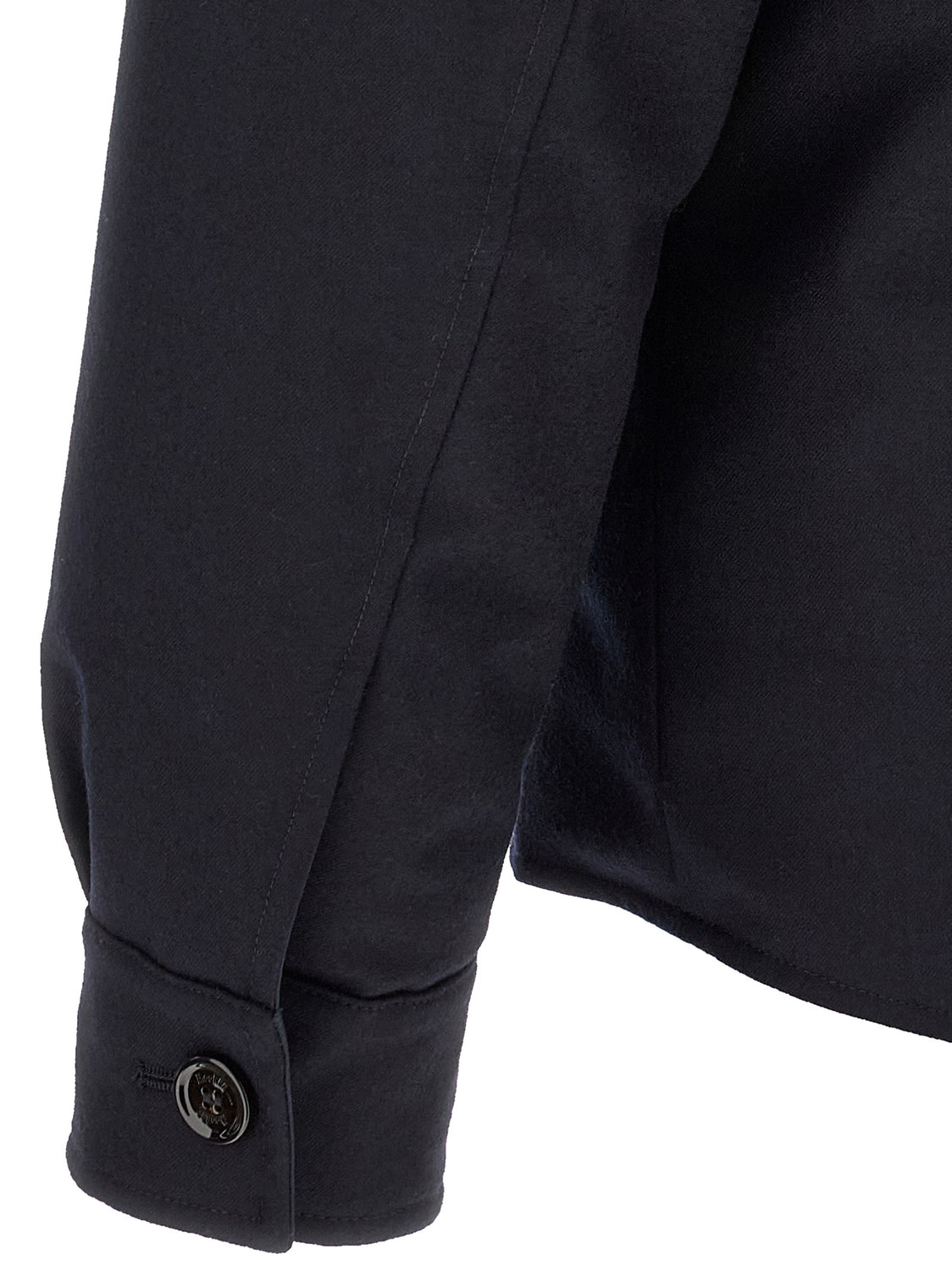 Blue Wool Full-Length Jacket