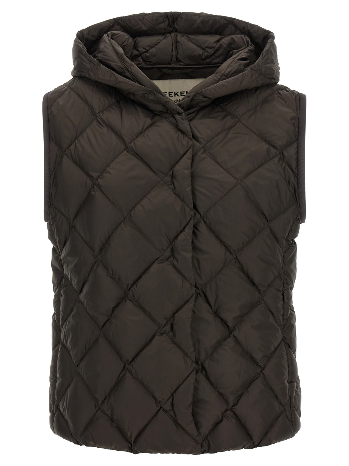 Brown Polyester Sleeveless Jacket