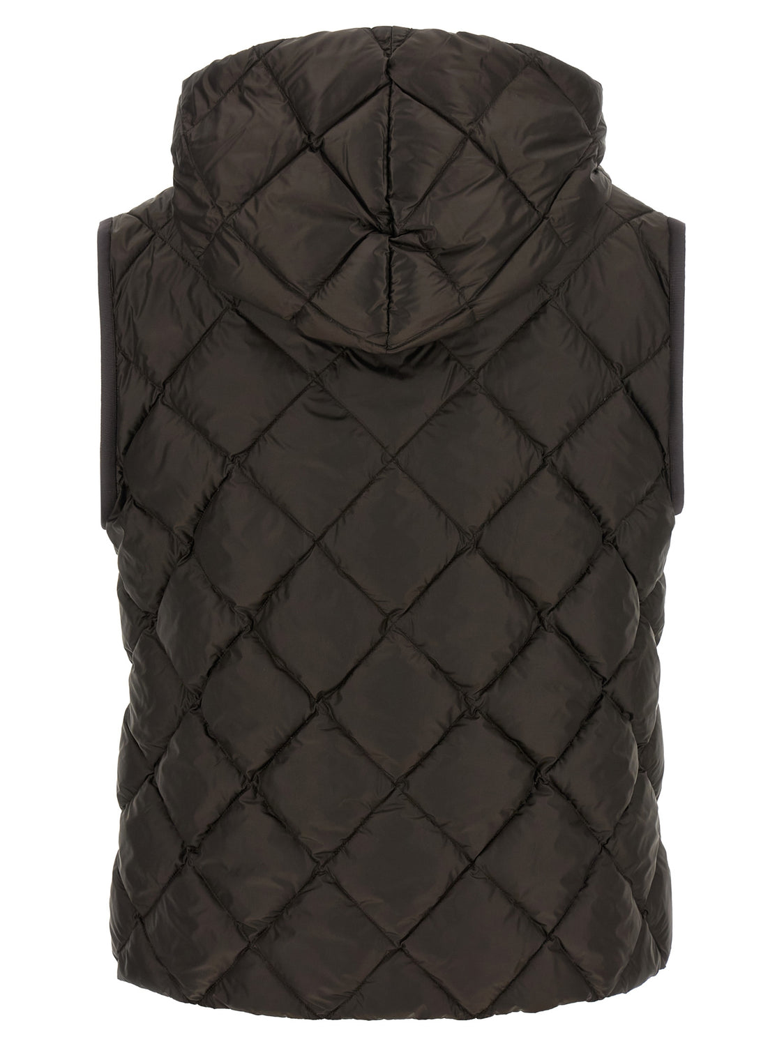 Brown Polyester Sleeveless Jacket