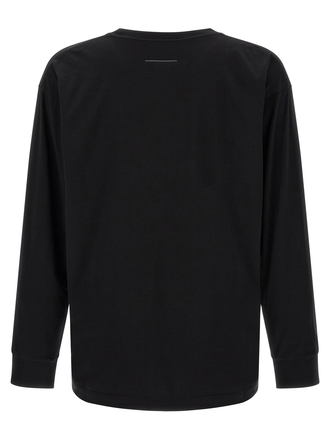 Black Cotton Long Sleeve T-Shirt