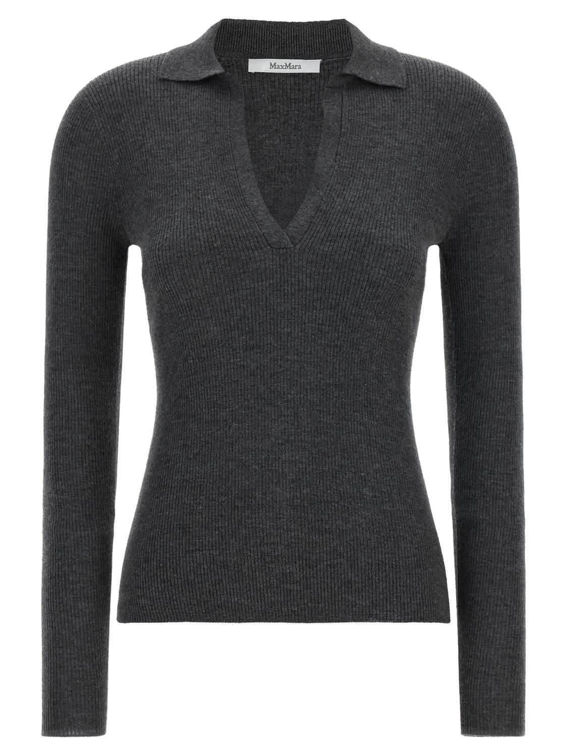 Gray Cashmere Polo Shirt