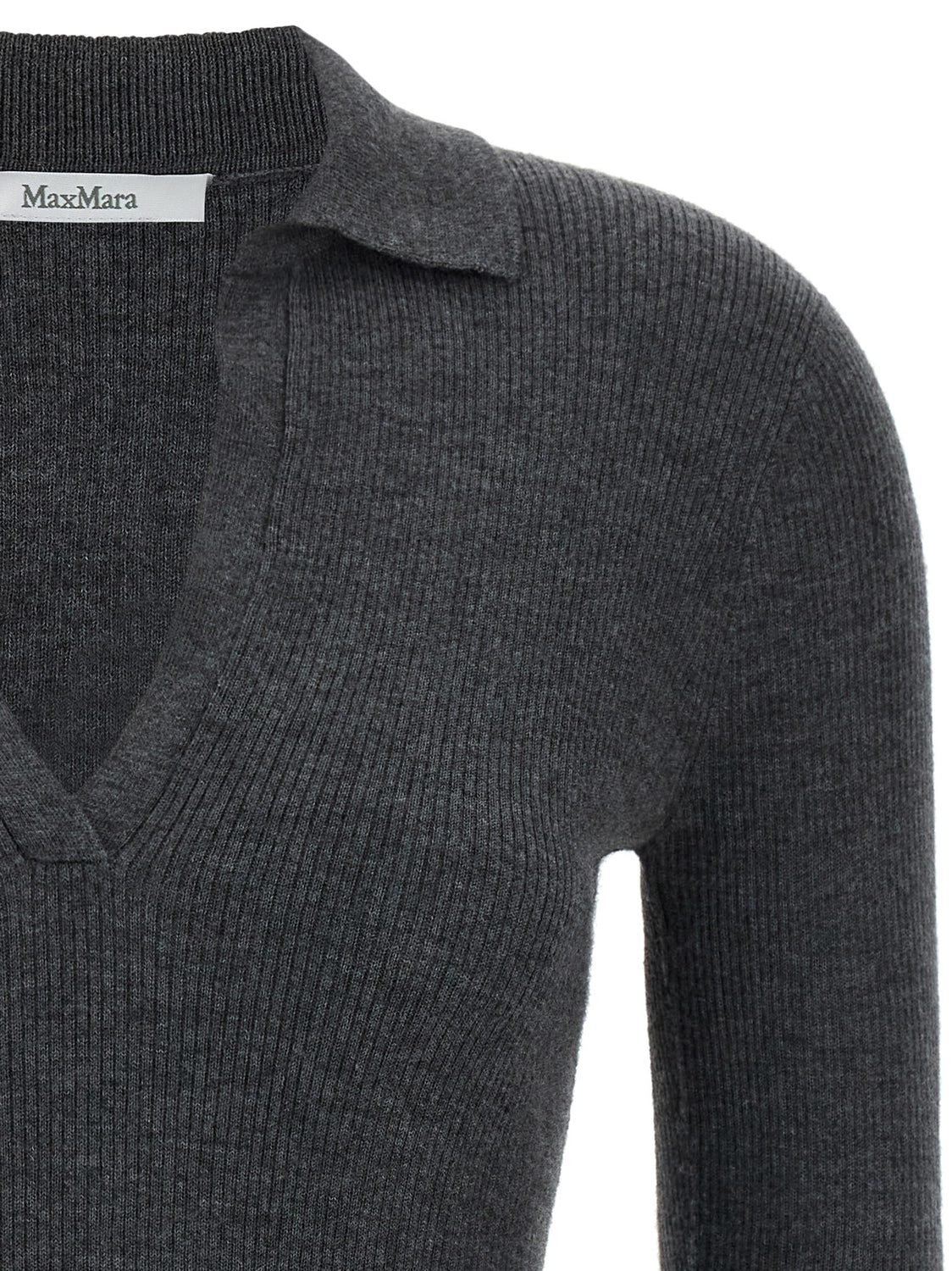 Gray Cashmere Polo Shirt