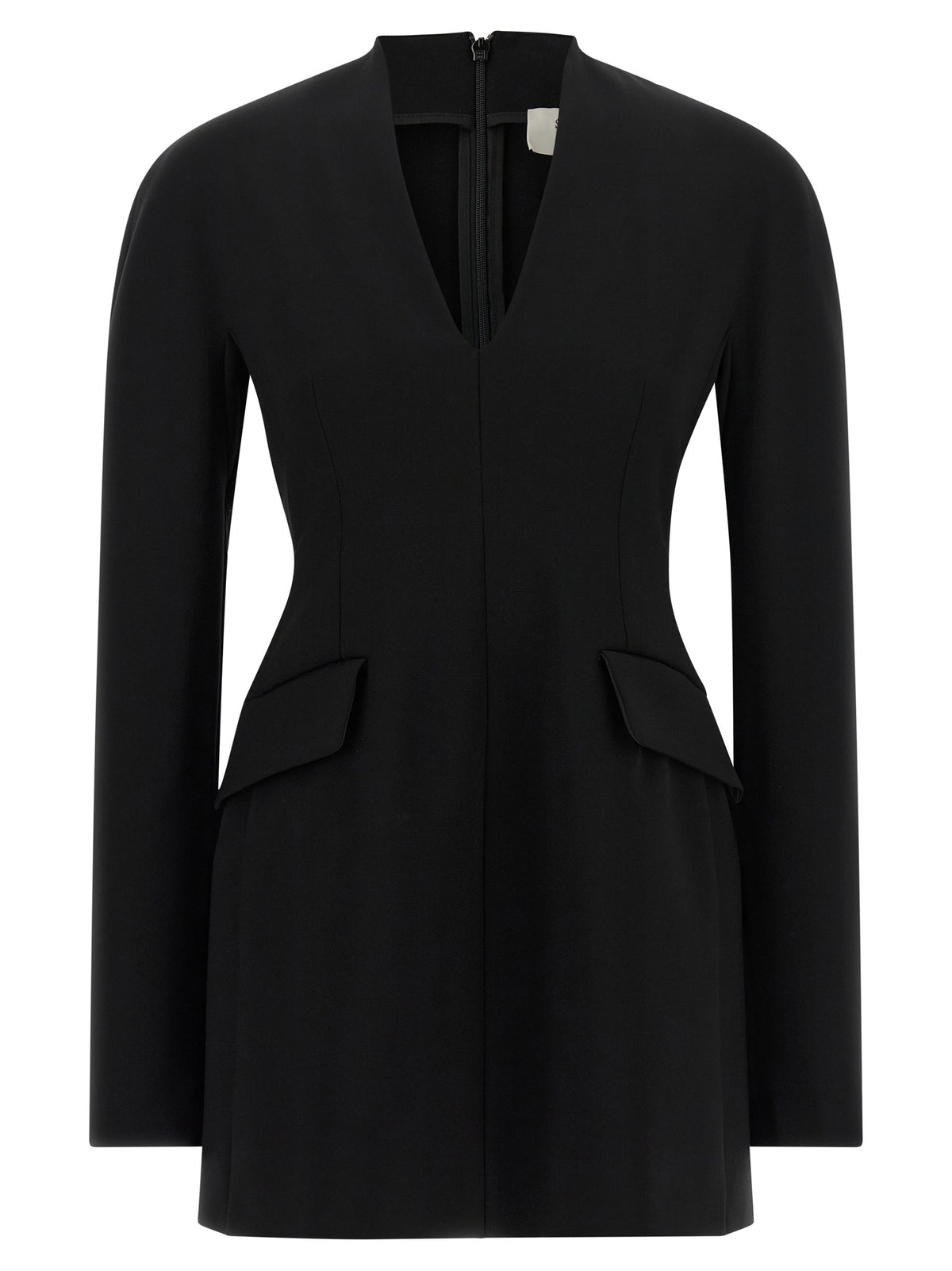 Black Viscose Short Dress