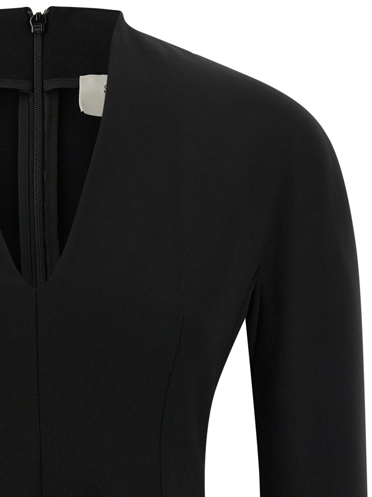 Black Viscose Short Dress