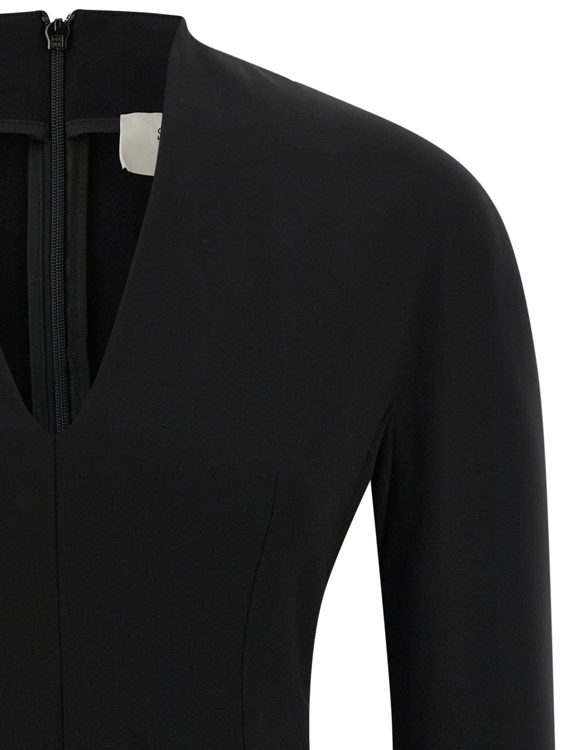 Black Viscose Short Dress