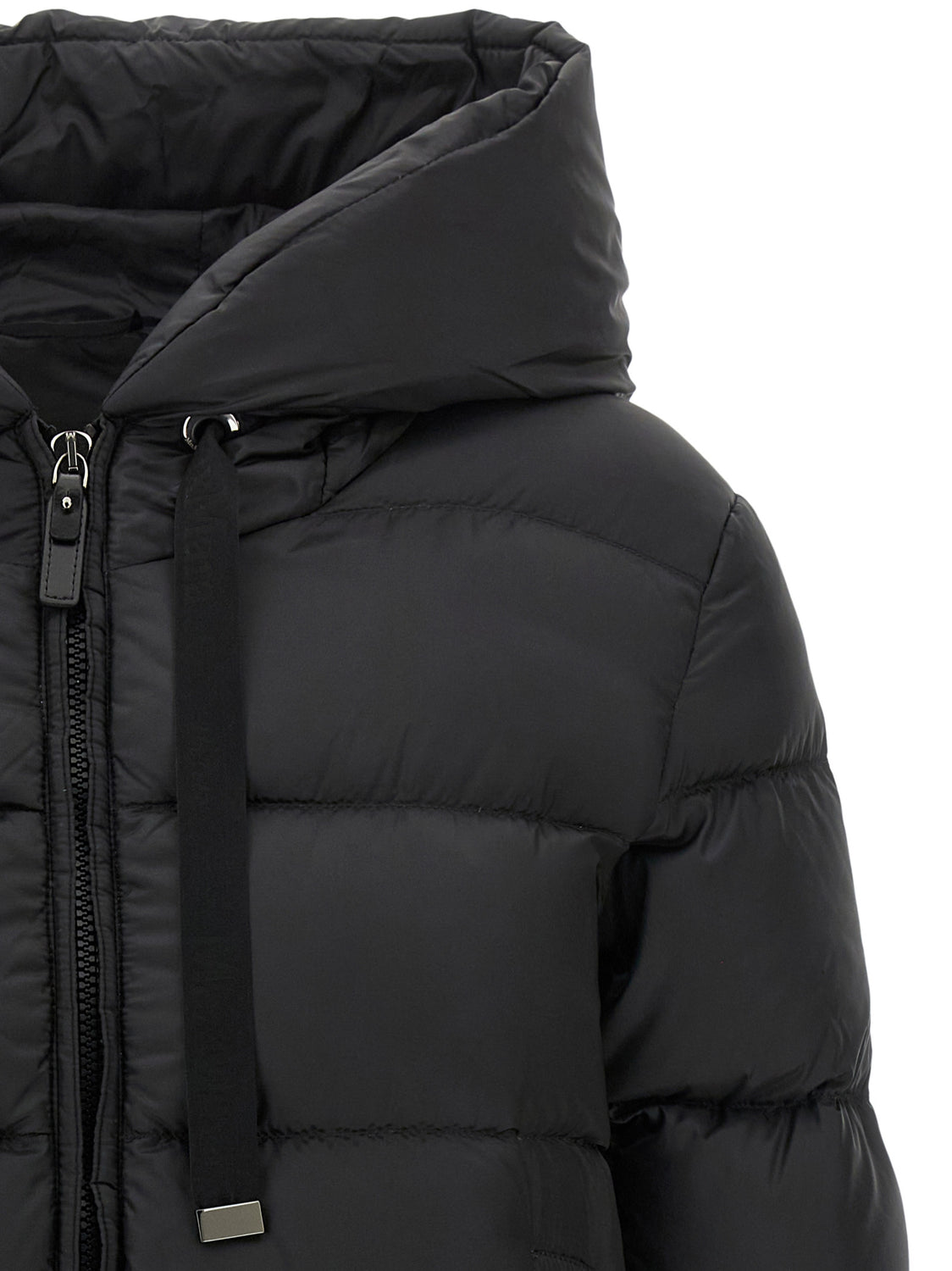 Black Polyester Full-Length Jacket