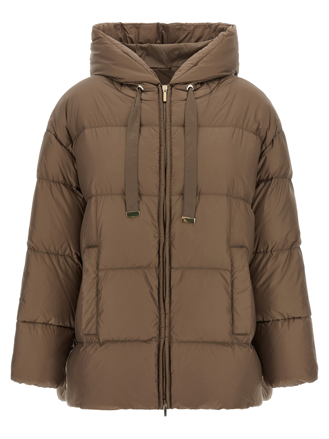 Brown Polyamide Full-Length Jacket