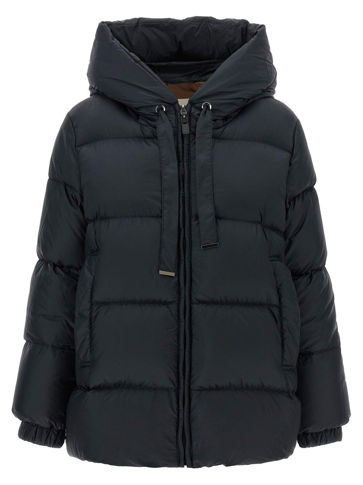 Blue Polyester Full-Length Jacket
