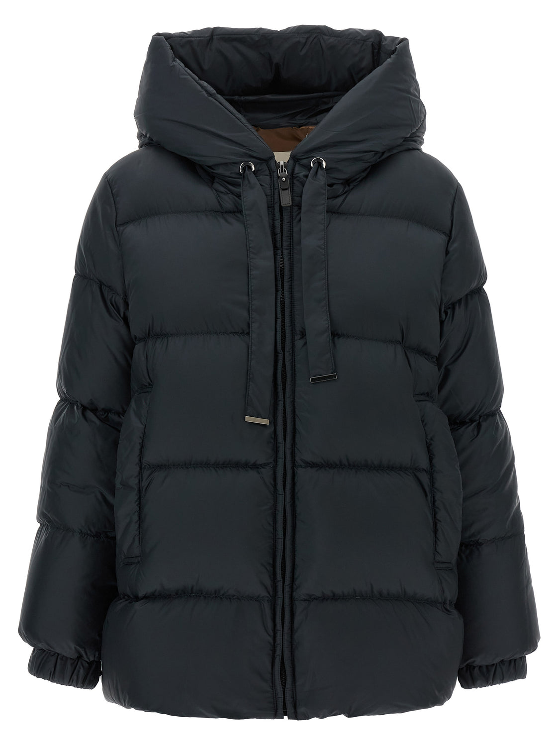 Blue Polyester Full-Length Jacket