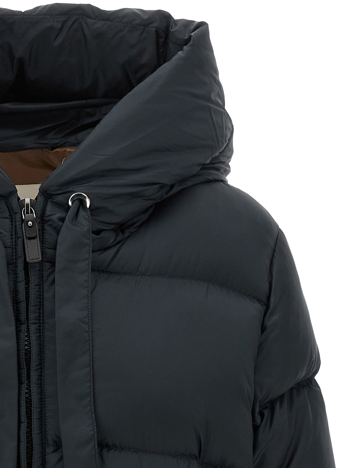 Blue Polyester Full-Length Jacket