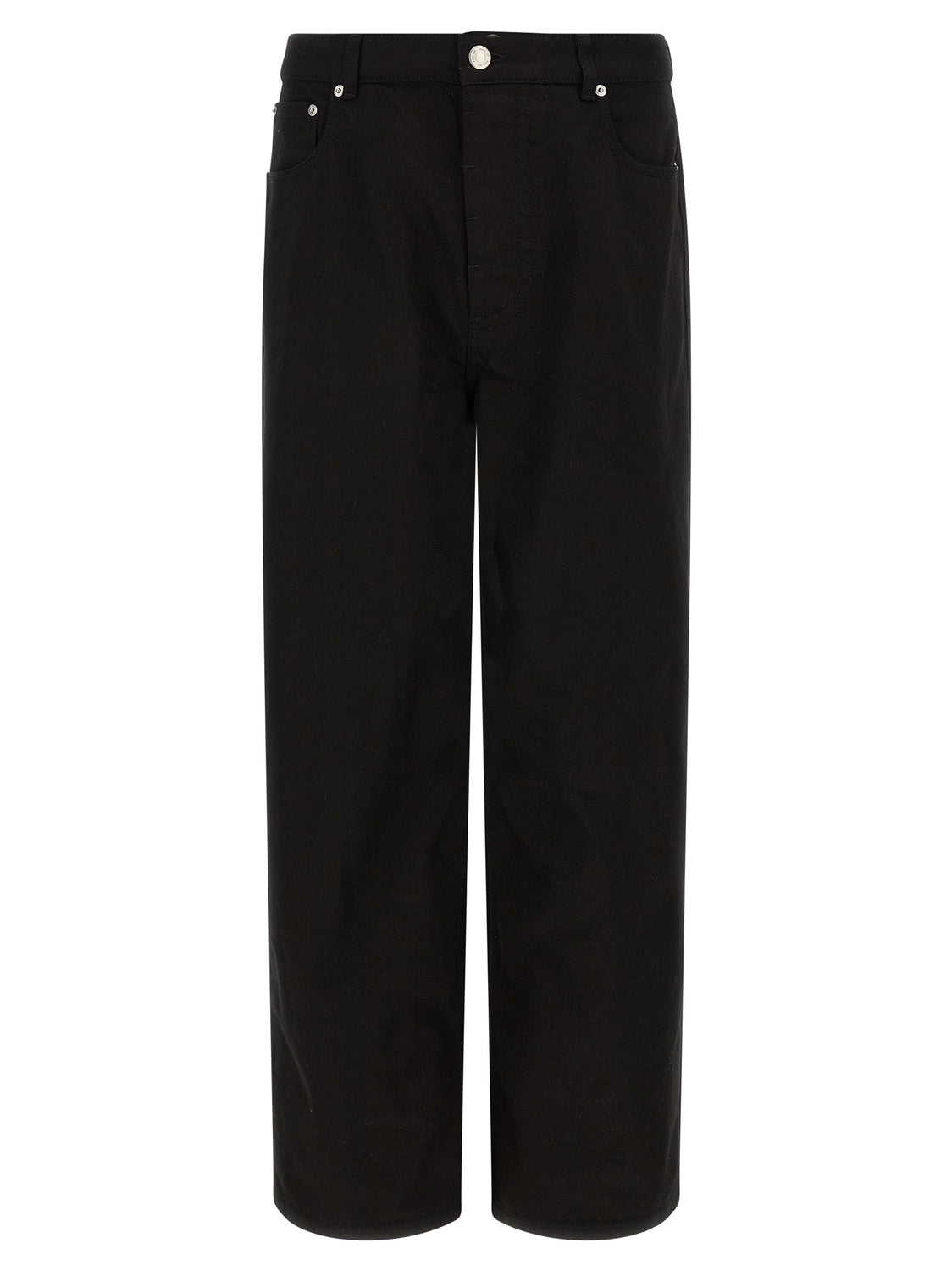 Black Cotton Relaxed Fit Jeans