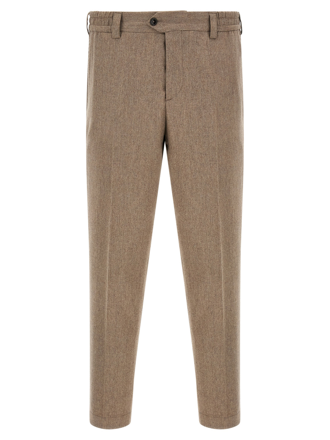 Beige Virgin Wool Casual Pants