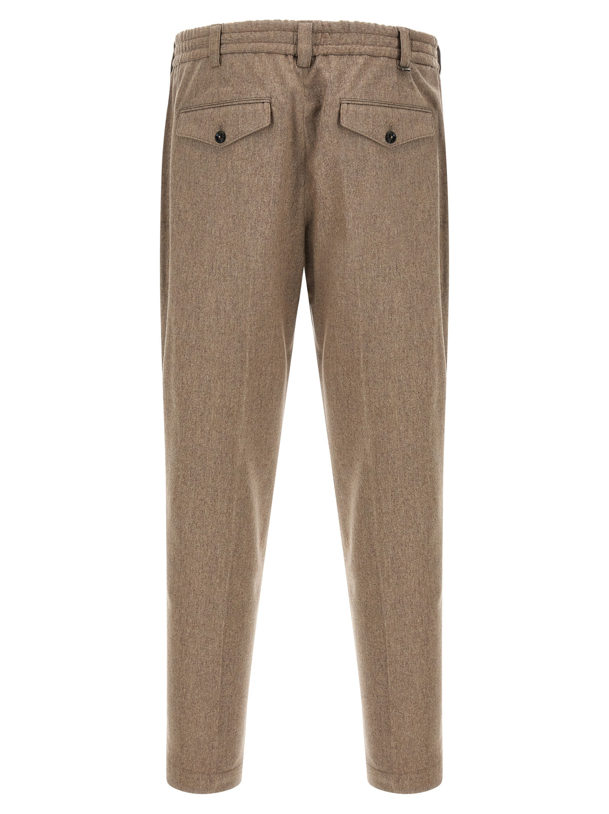 Beige Virgin Wool Casual Pants