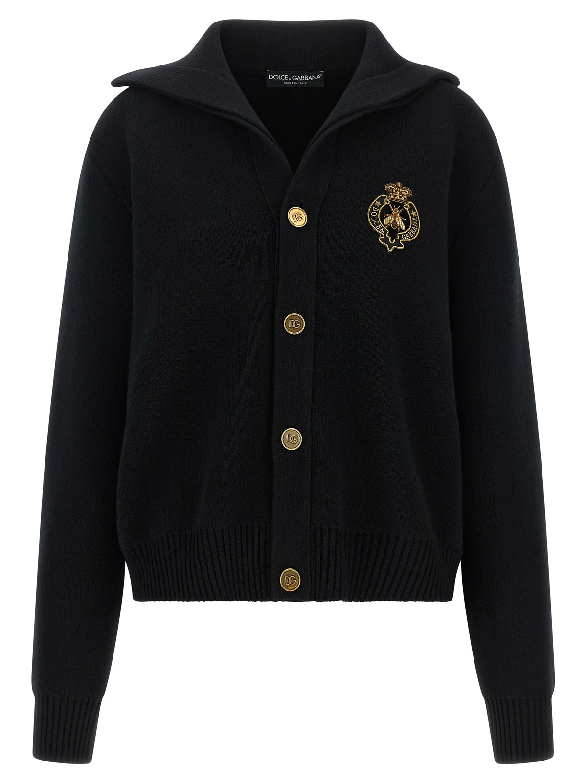 Black Virgin Wool Cardigan