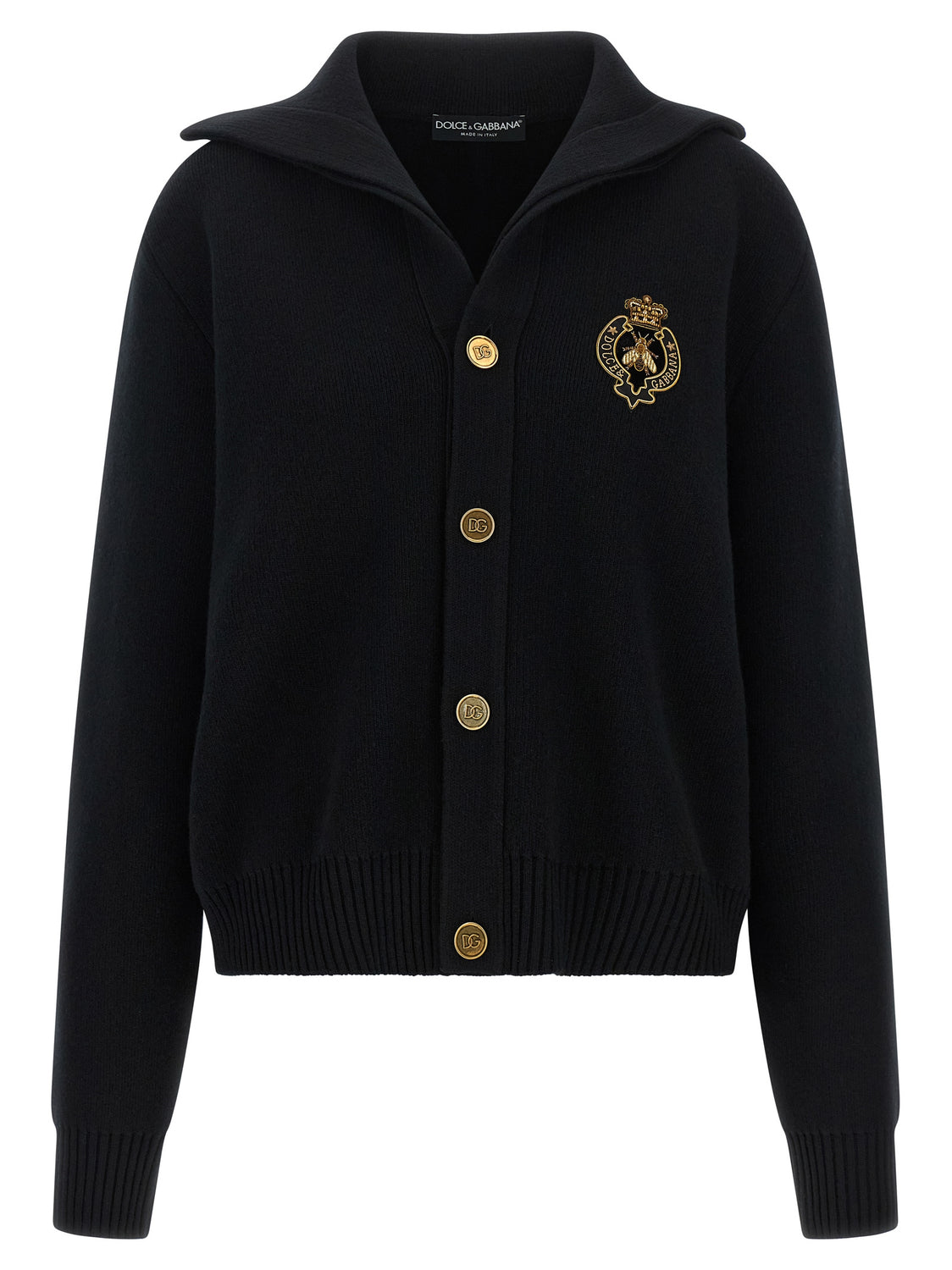 Black Virgin Wool Cardigan