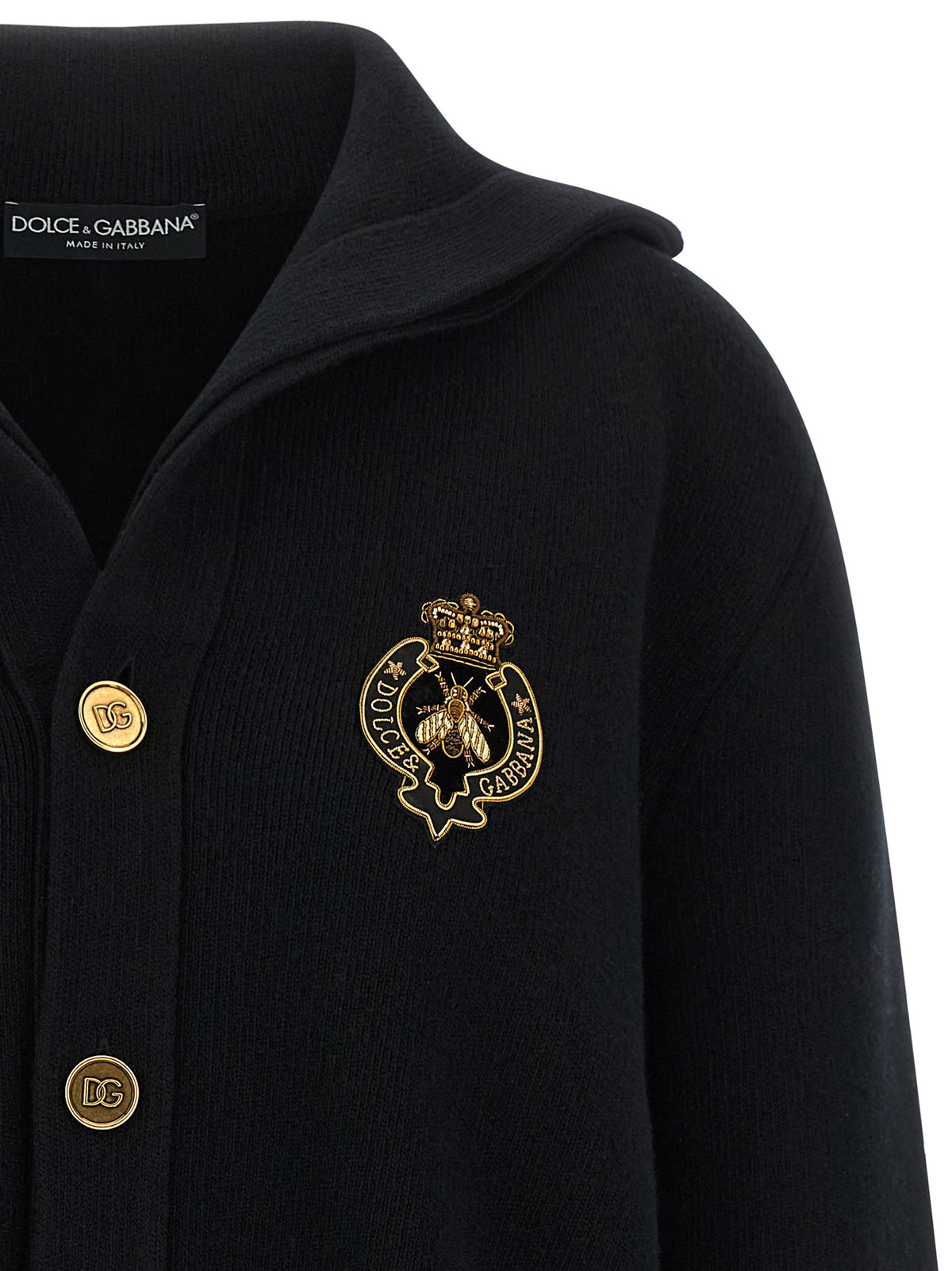 Black Virgin Wool Cardigan
