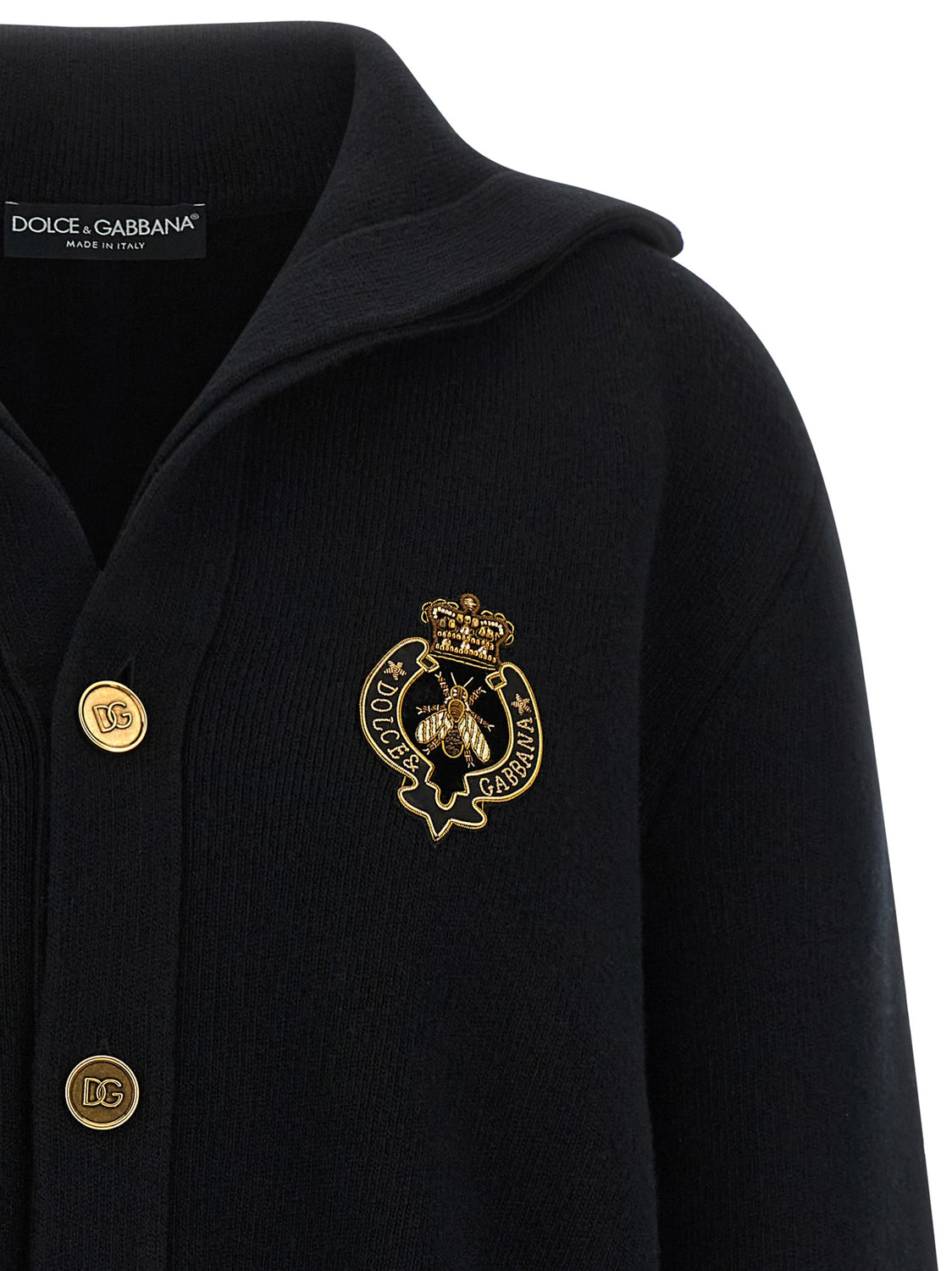 Black Virgin Wool Cardigan