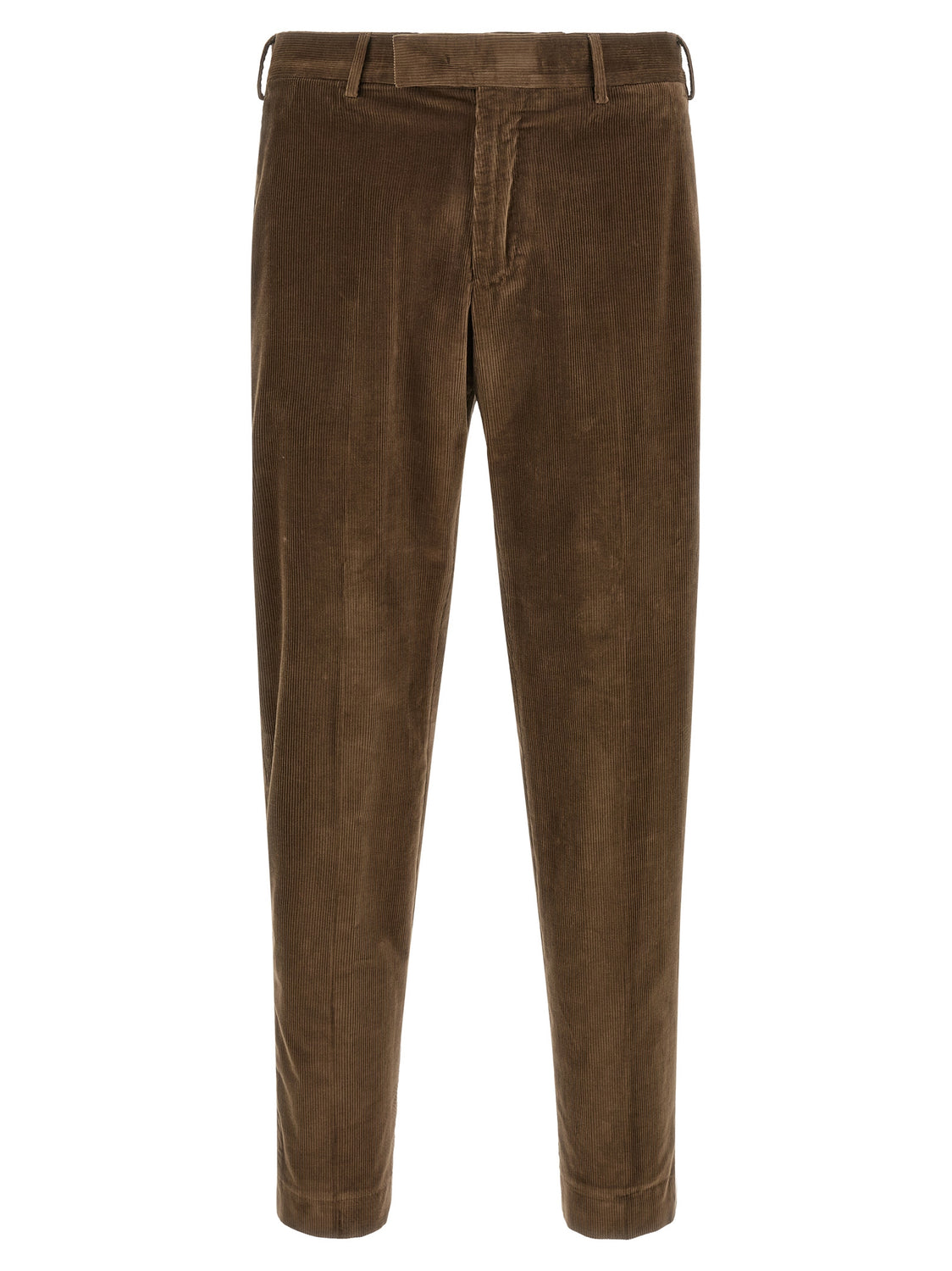 Brown Cotton Casual Pants