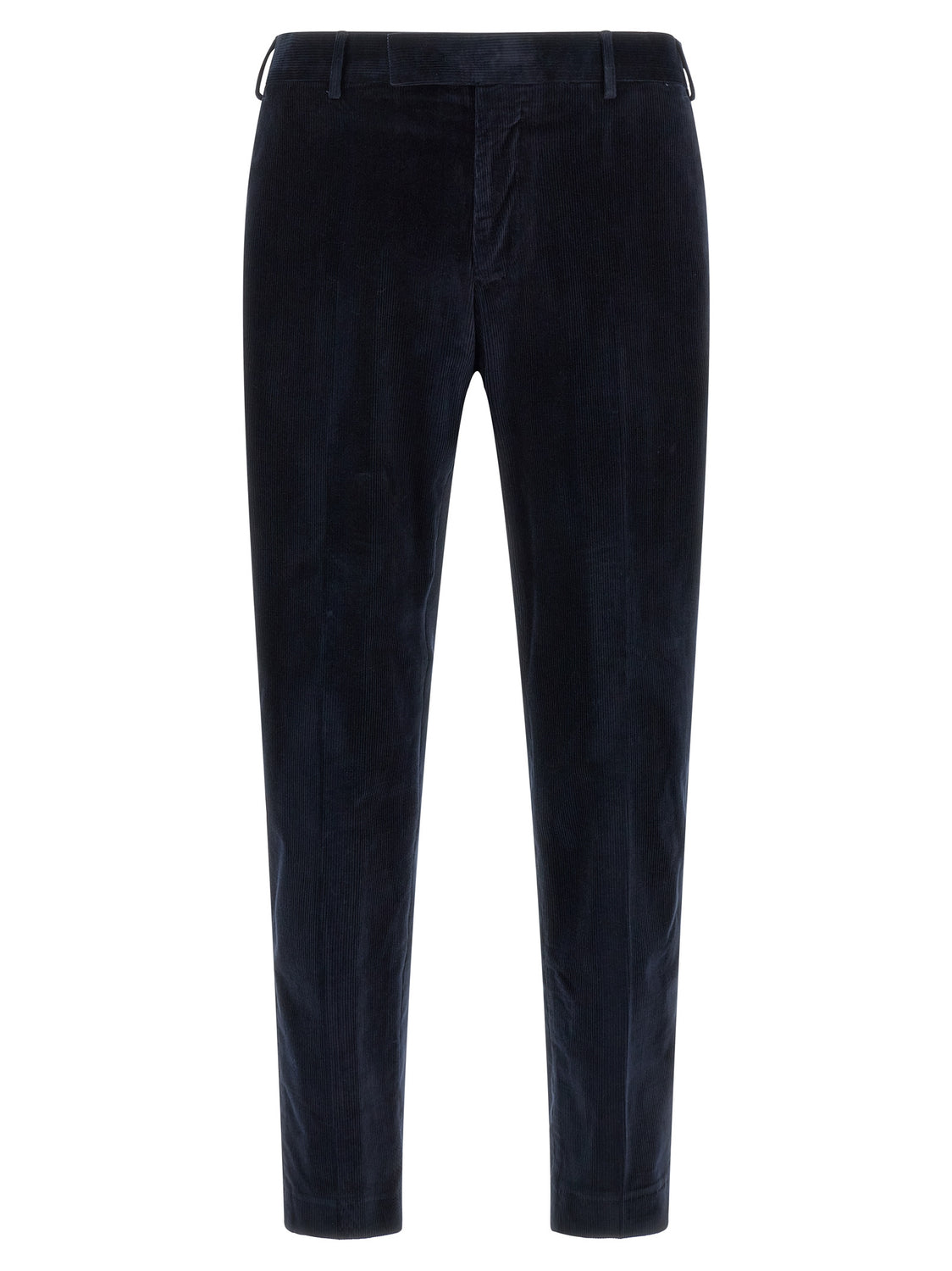 Blue Cotton Casual Pants