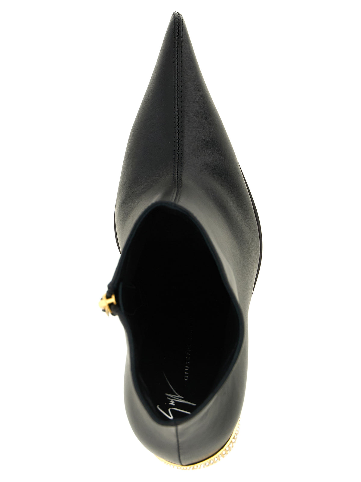 Black Lamb Leather Ankle Boots