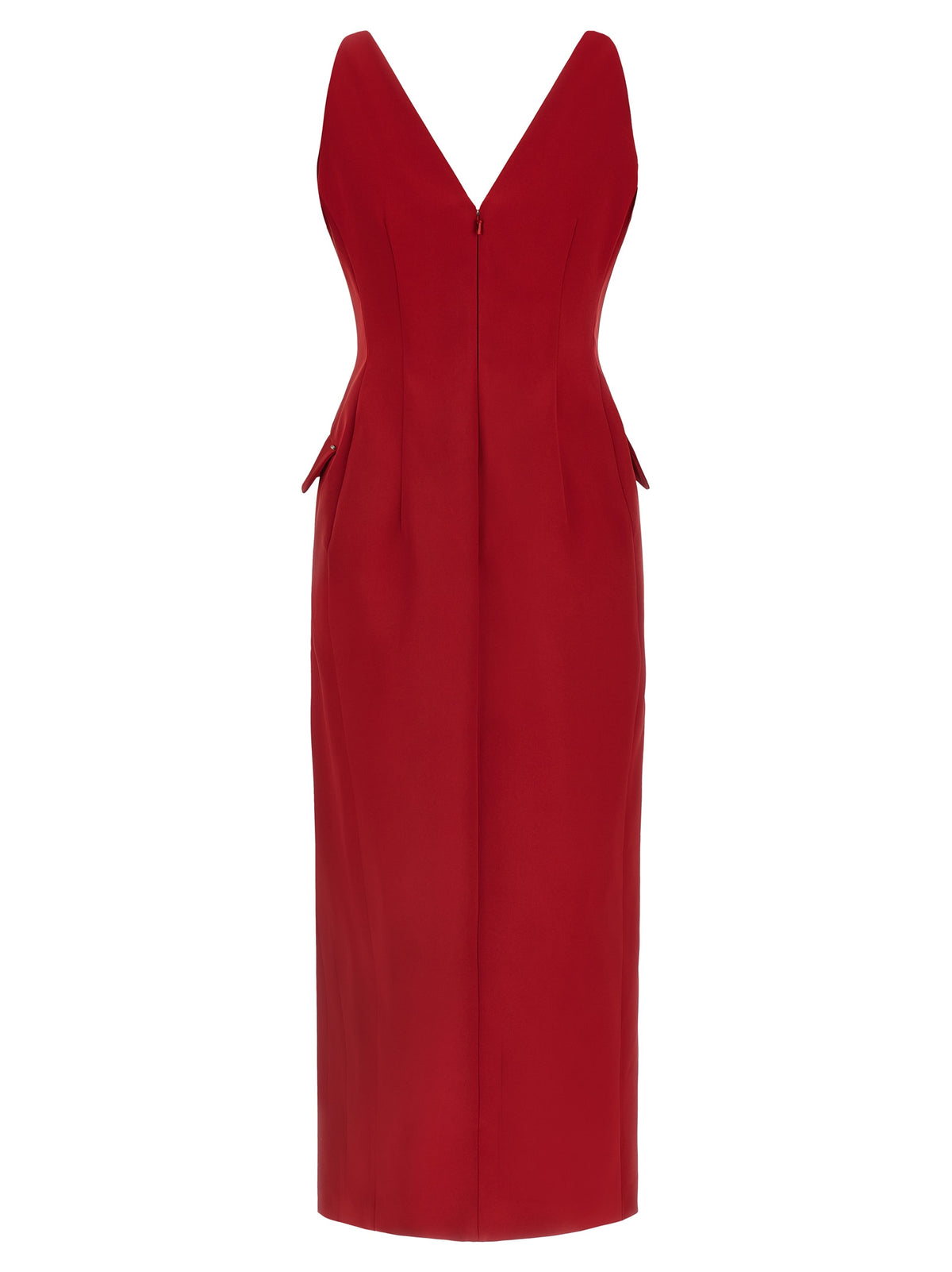 Red Acetate Long Dress