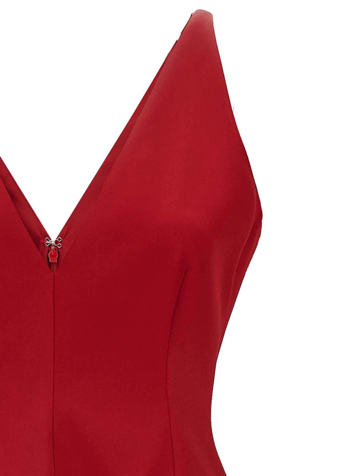 Red Acetate Long Dress