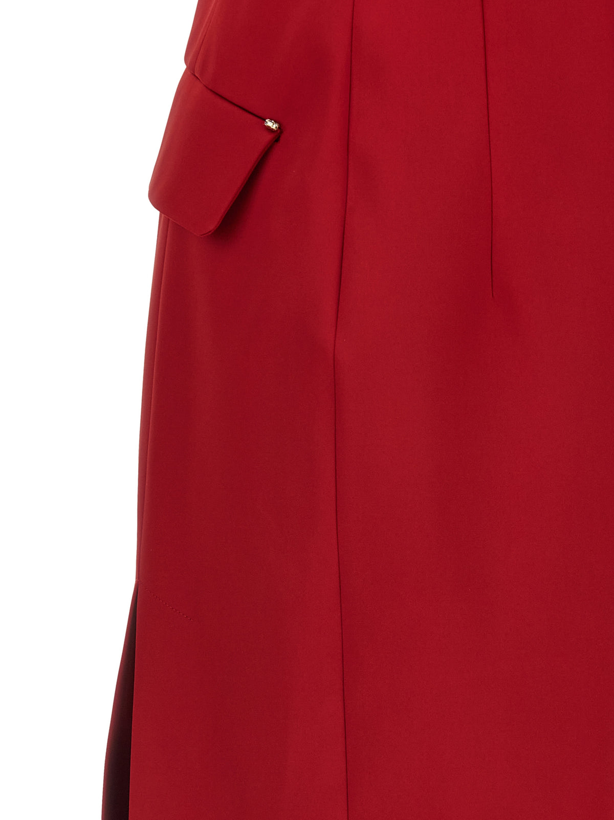 Red Acetate Long Dress