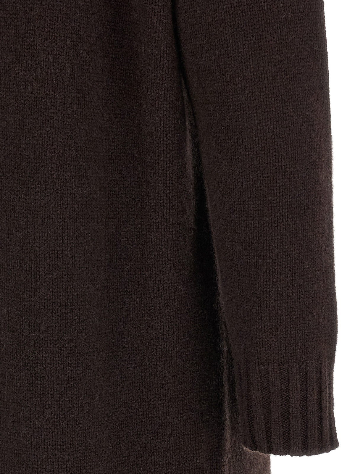 Brown Wool Midi Dress