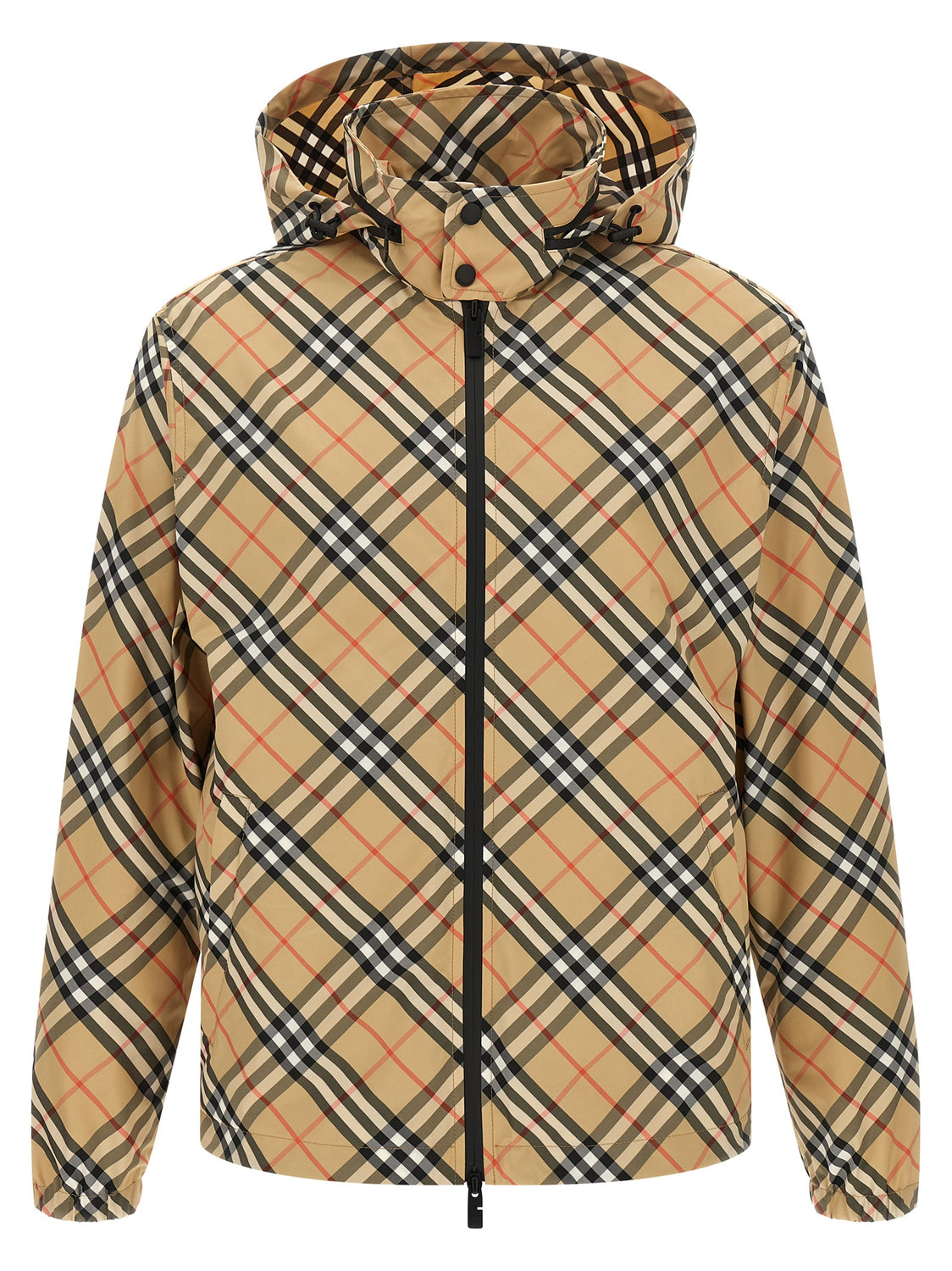 Beige Polyester Shell Jacket