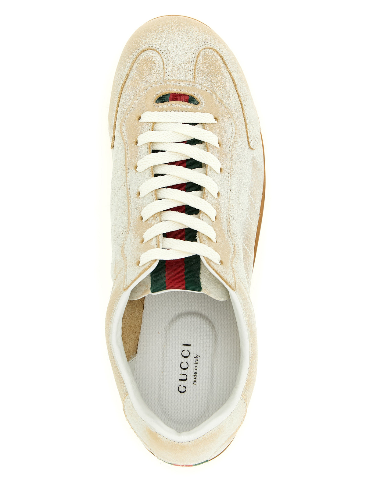 Beige Calfskin Low Top Sneakers