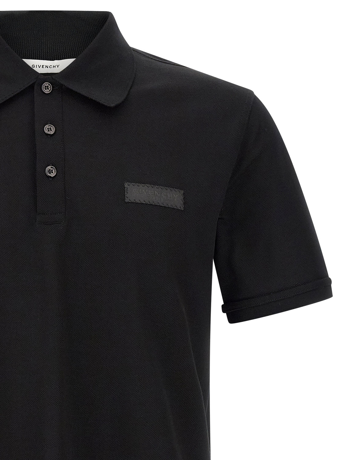 Black Cotton Polo Shirt