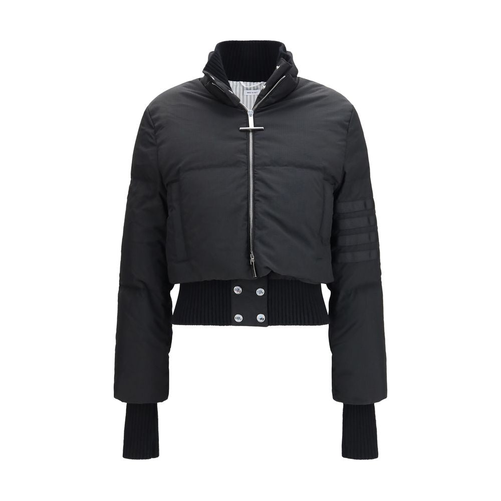 Black Polyamide Full-Length Jacket